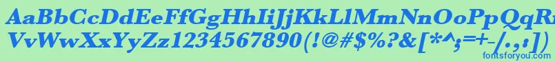 UrwbaskertultbolwidOblique Font – Blue Fonts on Green Background