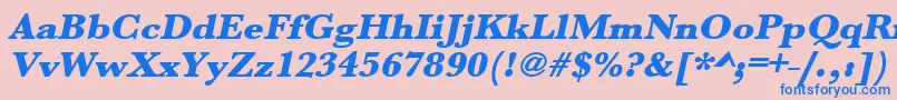 UrwbaskertultbolwidOblique Font – Blue Fonts on Pink Background