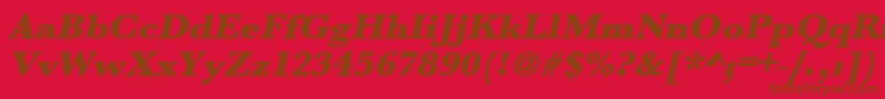 UrwbaskertultbolwidOblique Font – Brown Fonts on Red Background