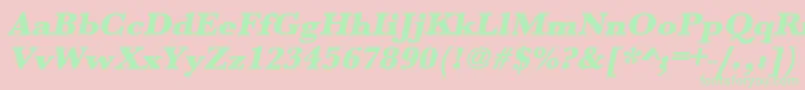 UrwbaskertultbolwidOblique Font – Green Fonts on Pink Background