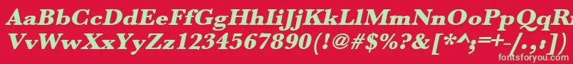 UrwbaskertultbolwidOblique Font – Green Fonts on Red Background