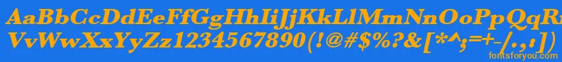 UrwbaskertultbolwidOblique Font – Orange Fonts on Blue Background