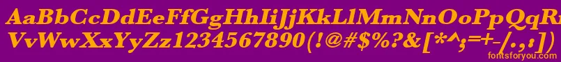 Шрифт UrwbaskertultbolwidOblique – оранжевые шрифты на фиолетовом фоне