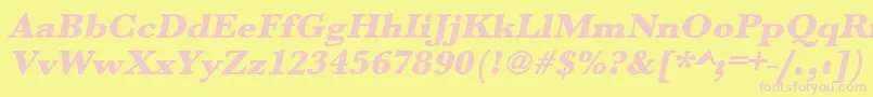 UrwbaskertultbolwidOblique Font – Pink Fonts on Yellow Background