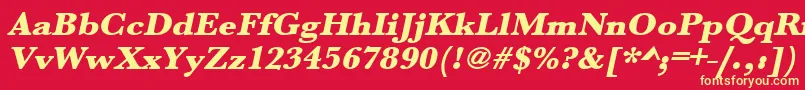 UrwbaskertultbolwidOblique Font – Yellow Fonts on Red Background