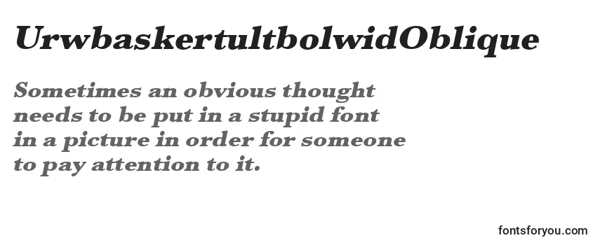 Review of the UrwbaskertultbolwidOblique Font