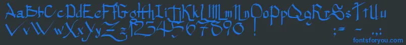 PrincessLulu Font – Blue Fonts on Black Background