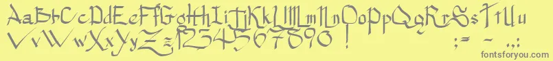 PrincessLulu Font – Gray Fonts on Yellow Background