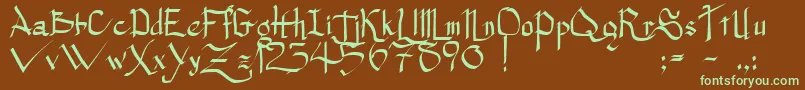 PrincessLulu Font – Green Fonts on Brown Background