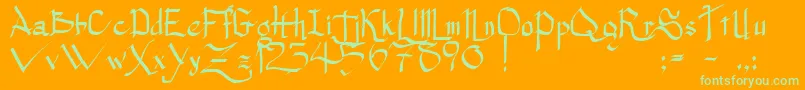PrincessLulu Font – Green Fonts on Orange Background