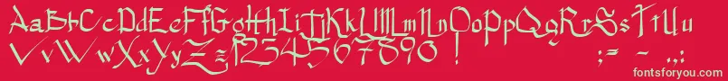 PrincessLulu Font – Green Fonts on Red Background
