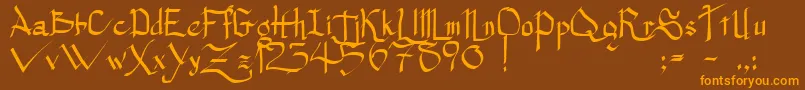 PrincessLulu Font – Orange Fonts on Brown Background