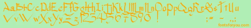 PrincessLulu Font – Orange Fonts on Green Background