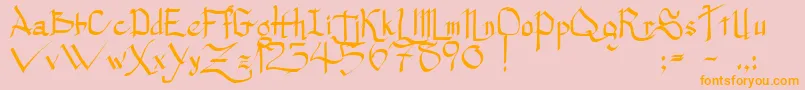 PrincessLulu-Schriftart – Orangefarbene Schriften auf rosa Hintergrund