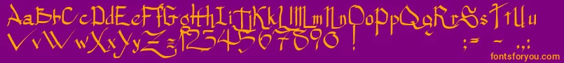 PrincessLulu Font – Orange Fonts on Purple Background