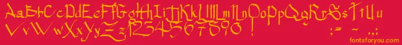 PrincessLulu Font – Orange Fonts on Red Background