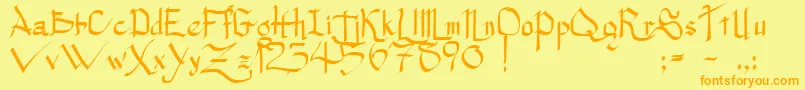 PrincessLulu Font – Orange Fonts on Yellow Background