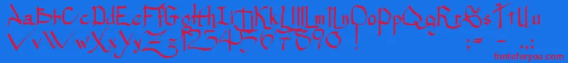 PrincessLulu Font – Red Fonts on Blue Background