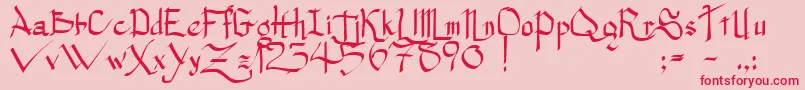 PrincessLulu-Schriftart – Rote Schriften auf rosa Hintergrund