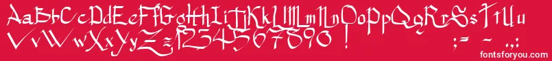 PrincessLulu-Schriftart – Weiße Schriften auf rotem Hintergrund