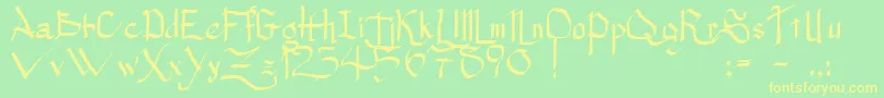 PrincessLulu Font – Yellow Fonts on Green Background