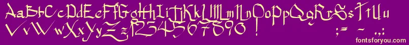 PrincessLulu Font – Yellow Fonts on Purple Background