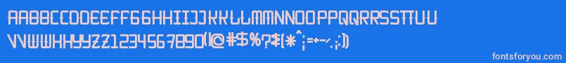 KitchencowboyRegular Font – Pink Fonts on Blue Background