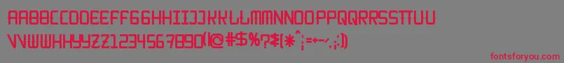KitchencowboyRegular Font – Red Fonts on Gray Background
