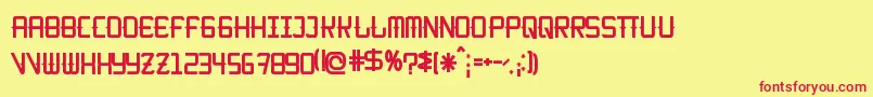 KitchencowboyRegular Font – Red Fonts on Yellow Background