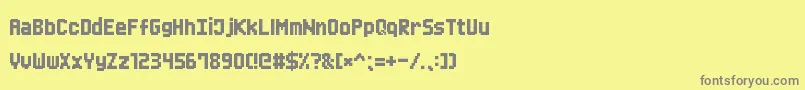Czcionka MiniPixel7 – szare czcionki na żółtym tle