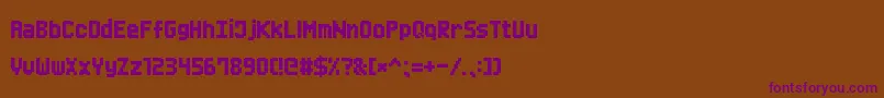 Czcionka MiniPixel7 – fioletowe czcionki na brązowym tle