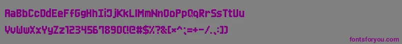 Fonte MiniPixel7 – fontes roxas em um fundo cinza