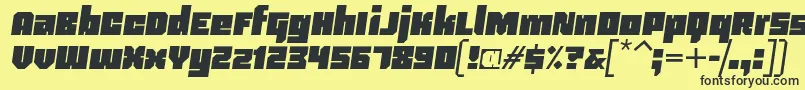 Blackentina4fItalic Font – Black Fonts on Yellow Background