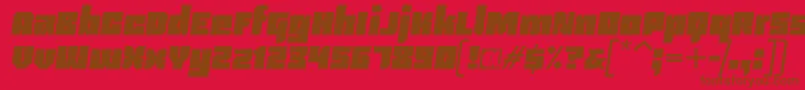 Шрифт Blackentina4fItalic – коричневые шрифты на красном фоне