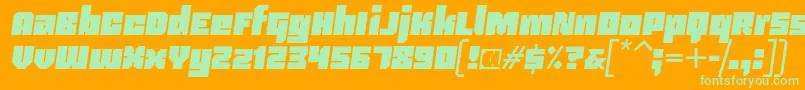 Blackentina4fItalic Font – Green Fonts on Orange Background