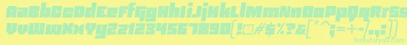 Blackentina4fItalic Font – Green Fonts on Yellow Background