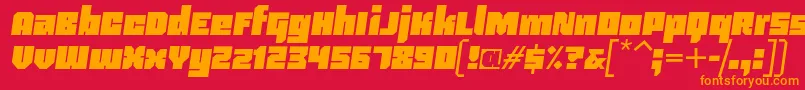 Blackentina4fItalic Font – Orange Fonts on Red Background