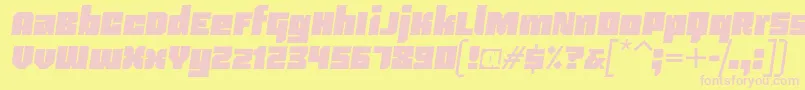 Blackentina4fItalic Font – Pink Fonts on Yellow Background