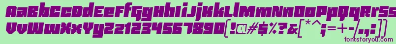 Blackentina4fItalic Font – Purple Fonts on Green Background