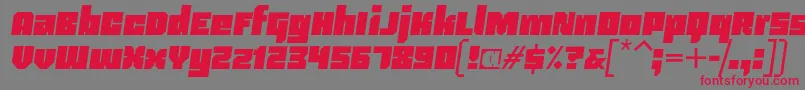 Blackentina4fItalic Font – Red Fonts on Gray Background