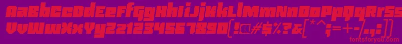 Blackentina4fItalic Font – Red Fonts on Purple Background