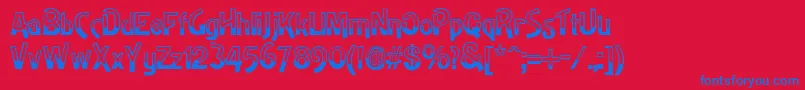 Highnoon Font – Blue Fonts on Red Background