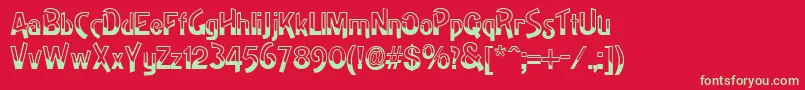 Highnoon Font – Green Fonts on Red Background