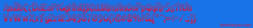 Highnoon-Schriftart – Rote Schriften auf blauem Hintergrund