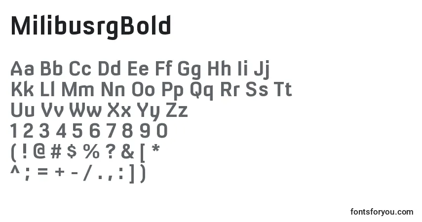 MilibusrgBold-fontti – aakkoset, numerot, erikoismerkit
