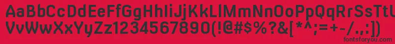 フォントMilibusrgBold – 赤い背景に黒い文字