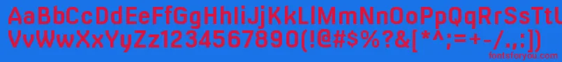 フォントMilibusrgBold – 赤い文字の青い背景
