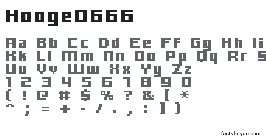 A fonte Hooge0666 – alfabeto, números, caracteres especiais