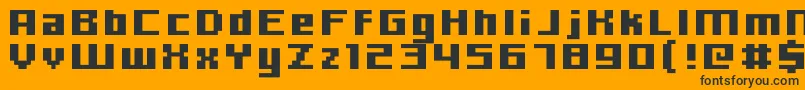 Hooge0666-Schriftart – Schwarze Schriften auf orangefarbenem Hintergrund