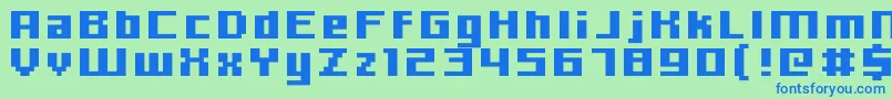 Hooge0666 Font – Blue Fonts on Green Background